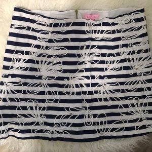 Lilly Pulitzer Navy and White Striped Skirt